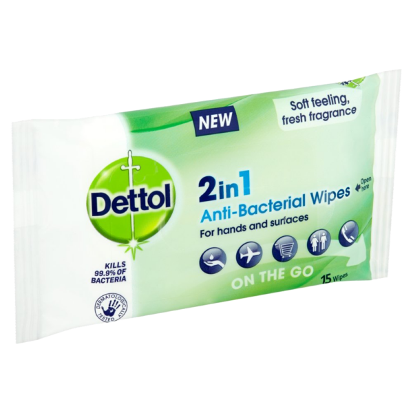 Dettol 2 in 1 - 15 Wipes 