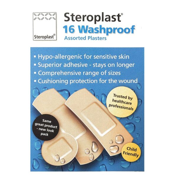 Steroplast Washproof – 16 Plasters  -  £1 Range