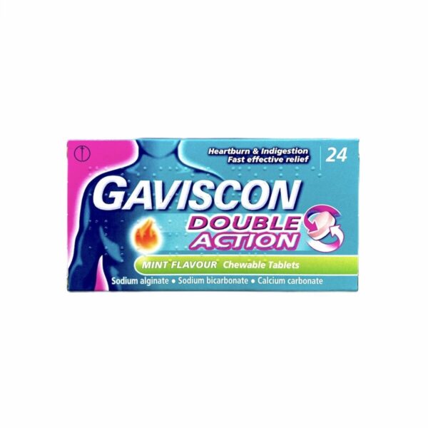 Gaviscon Double Action Tablets – 24 Tablets  -  Acid Reflux & Heartburn