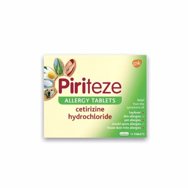 Piriteze Antihistamine Allergy Relief – 30 Tablets  -  Allergy Capsules & Tablets