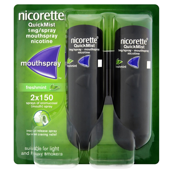 Nicorette QuickMist Freshmint 1mg Mouthspray Duo – 2 Pack  -  Inhalation