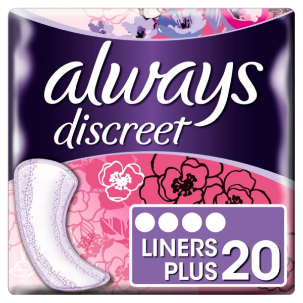 Always Discreet Liners Plus – 20 Liners  -  Female