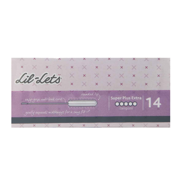 Lil-Lets Non-Applicator Tampons Super Plus Extra – 14 Tampons  -  Periods