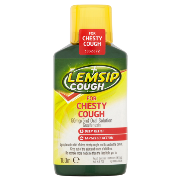 Lemsip Cough For Chesty Cough – 180ml  -  Coughs, Colds & Flu