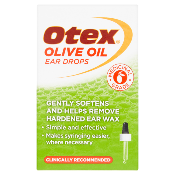 Otex Olive Oil Ear Drops for Hardened Ear Wax Bottle with Dropper – 10ml  -  Ear Wax