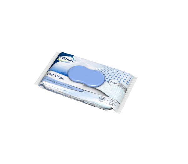 Tena Wet Wipes with Plastic Lid - 48 Wipes