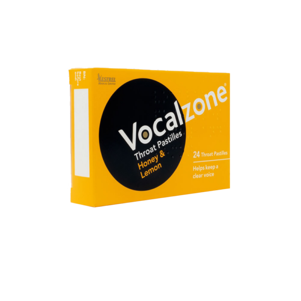 Vocalzone Honey & Lemon – Sore Throat Relief Pastilles – 24 Pastilles  -  Coughs, Colds & Flu