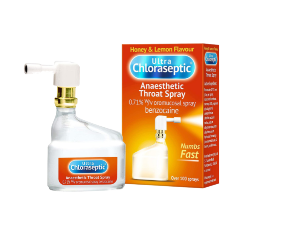 Ultra Chloraseptic Anaesthetic Throat Spray Honey & Lemon – 15ml  -  Coughs, Colds & Flu