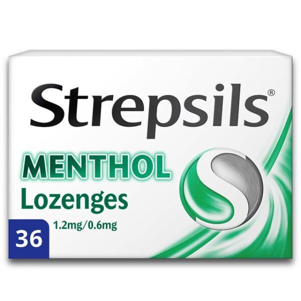Strepsils Menthol 1.2mg/0.6mg – 36 Lozenges  -  Coughs, Colds & Flu