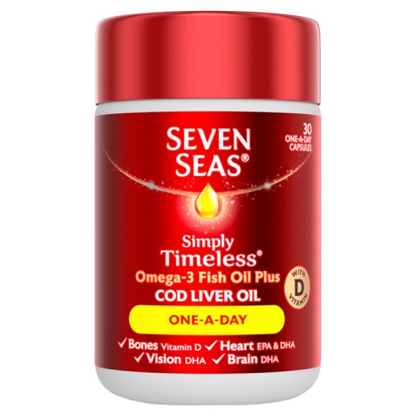Seven Seas Pure Cod Liver Oil One-A-Day – 30 Capsules  -  A-Z