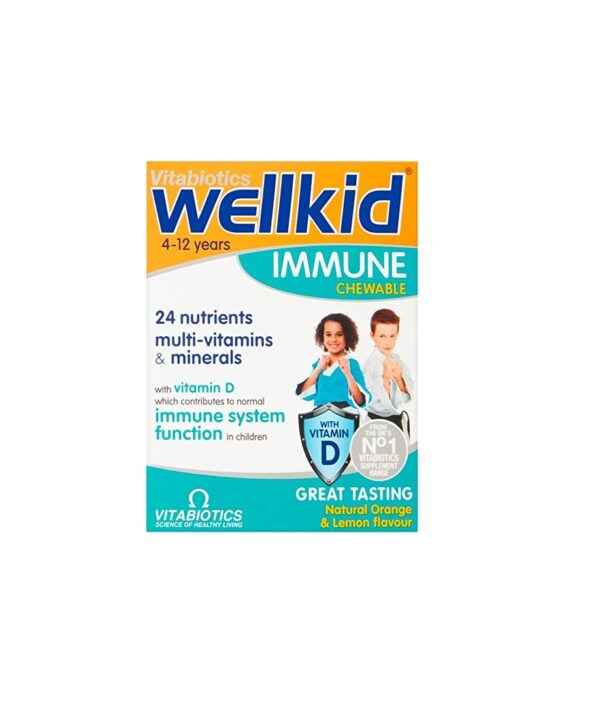 Wellkid Immune Chewable – 30 Natural Orange & Lemon Flavour Tablets  -  A-Z