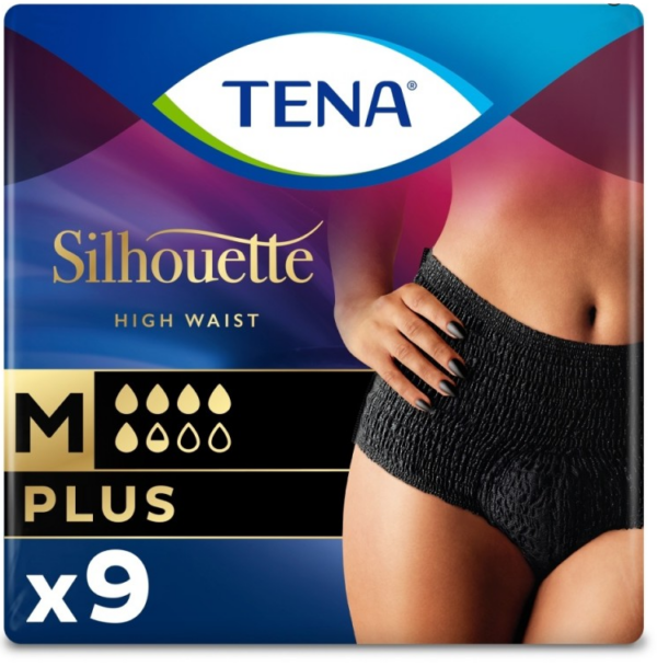 TENA Silhouette Plus Noir Incontinence Pants Medium – 9 Pants  -  Female