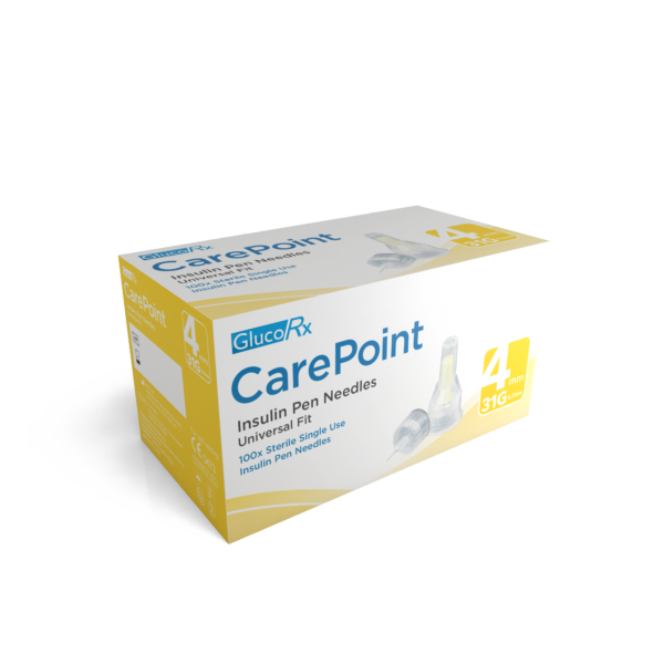 Glucorx Carepoint Pen Needles – 31g 4mm – Pack of 100  -  Diabetes Care