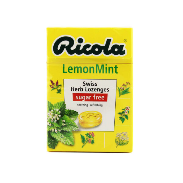 Ricola – Lemon Mint Sugar Free Lozenges Box – 45g  -  Coughs, Colds & Flu
