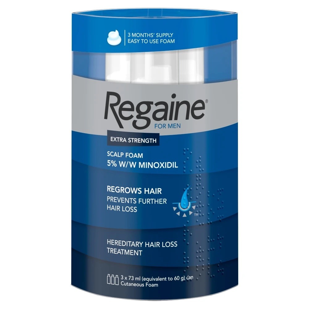 Regaine for Men Extra Strength Scalp Foam - 3 Month Supply (3 x 73ml) -  Medicine Marketplace