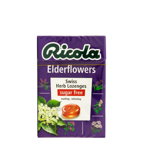 Ricola – Elderflower Sugar Free Lozenges Box – 45g  -  Coughs, Colds & Flu