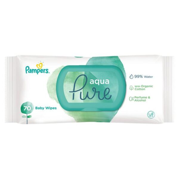 Pampers Baby Wipes Aqua Pure – 70 Wipes  -  Baby & Toddler