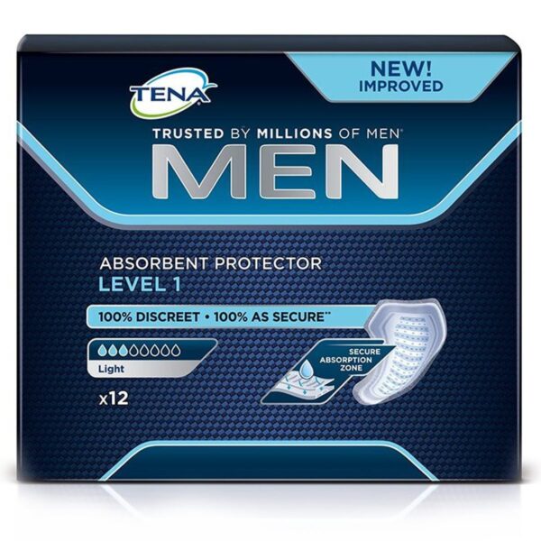 TENA Men Level 1 Incontinence Absorbent Protector – 12 pack  -  Male