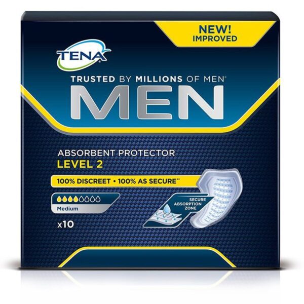 TENA Men Level 2 Incontinence Absorbent Protector – 10 pack  -  Male
