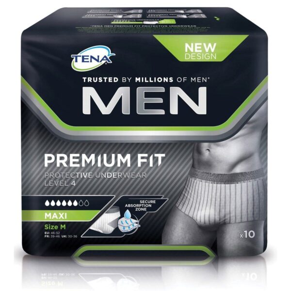Tena Men Premium Fit Level 4 Pants – Medium 10 Pack  -  Male