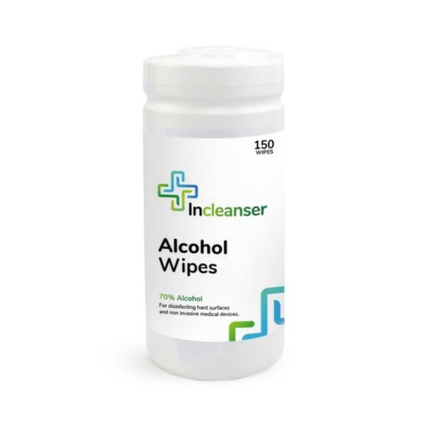 Incleanser – Alcohol Wipes – 70% Alcohol – 150 Wipes  -  Antibacterial