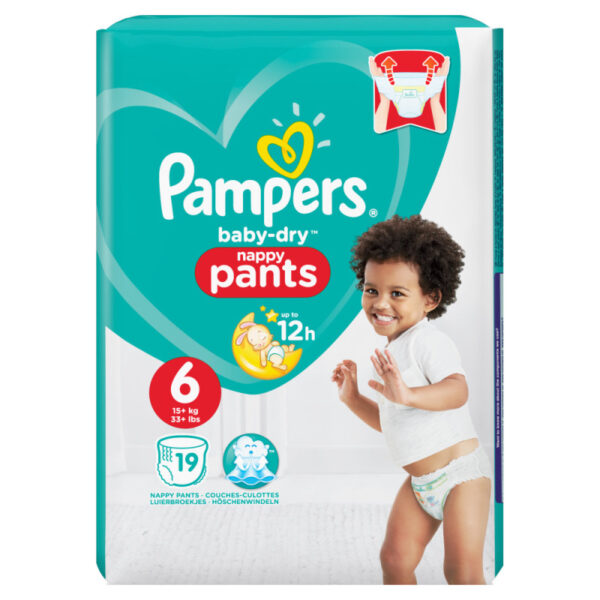 Pampers Baby-Dry Nappy Pants – Size 6 – 19 Nappies  -  Baby & Toddler