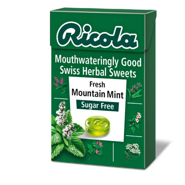 Ricola – Mountain Mist Sugar Free Lozenges Box – 45g  -  Coughs, Colds & Flu