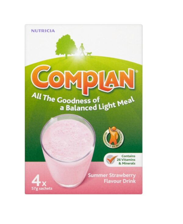 Complan Strawberry Nutritional Drink Sachets – 4 x 55g  -  Drinks & Shakes