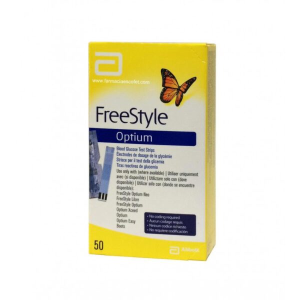 Freestyle Optium Strips – 50  -  Diabetes Care