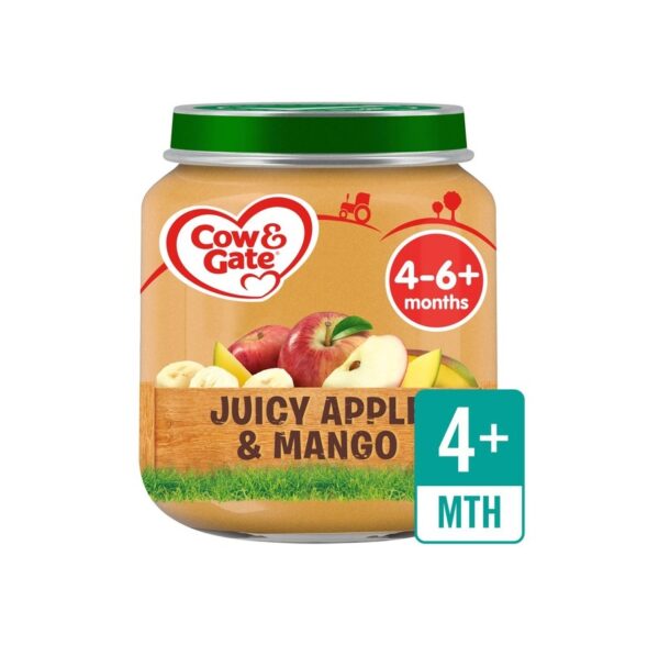 Cow & Gate Juicy Apple & Mango Fruit Puree Jar – 125g  -  £1 Range