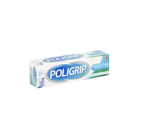 Poligrip Flavour Free Denture Fixative Cream – 40g  -  Denture Care