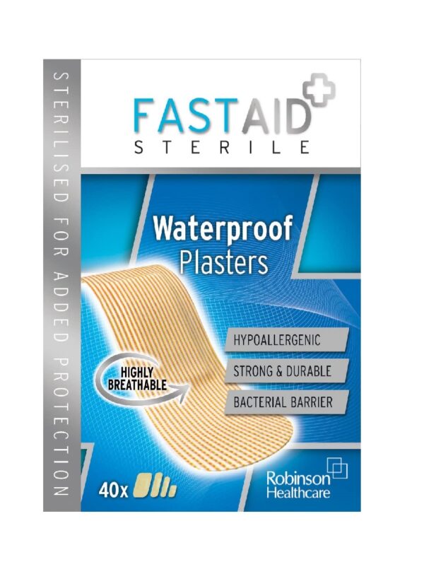Fast Aid Washproof Plaster – 40 Pack  -  Plasters