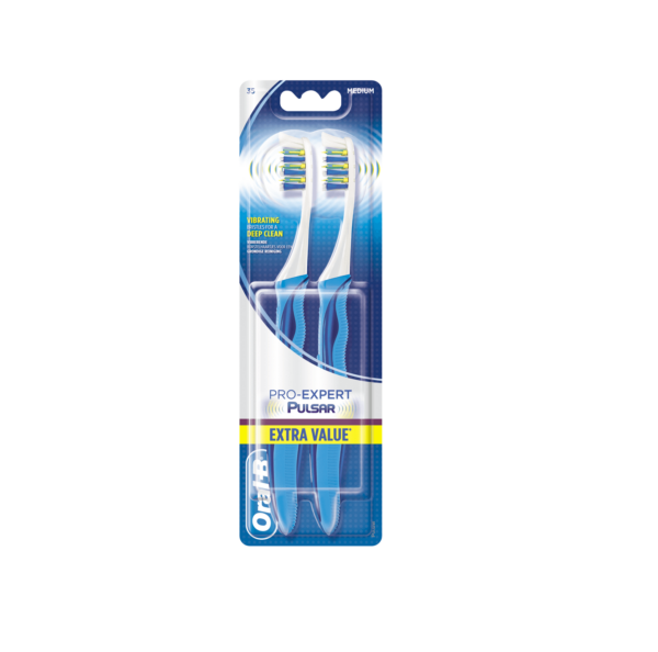 Oral-B Pulsar Toothbrush Medium 35 Twin Pack  -  Toothbrushes