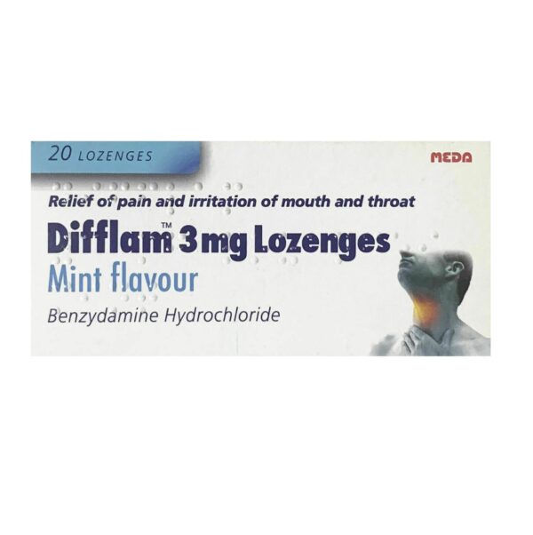 Difflam 3mg Lozenges Mint flavour – 20 Lozenges  -  Coughs, Colds & Flu