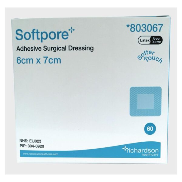Softpore – Adhesive Surgical Dressing – 6cm x 7cm  -  Bandages
