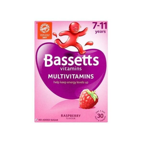 Bassetts Raspberry Multivitamins – 30 Chewies  -  Baby & Child Health