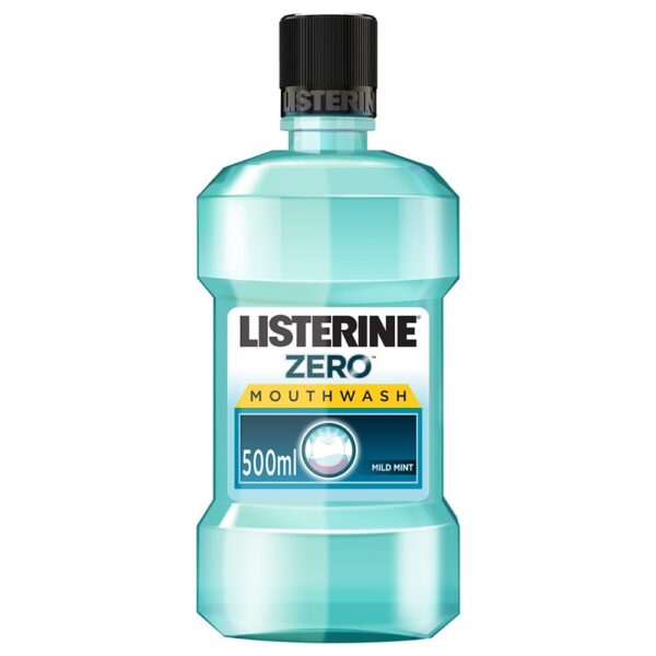 Listerine Zero Alcohol Mouthwash – 500ml  -  Mouthwashes