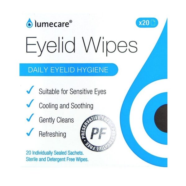 Lumecare Eyelid Wipes 2.25ml – 20 Pack  -  Eye Drops & Washes