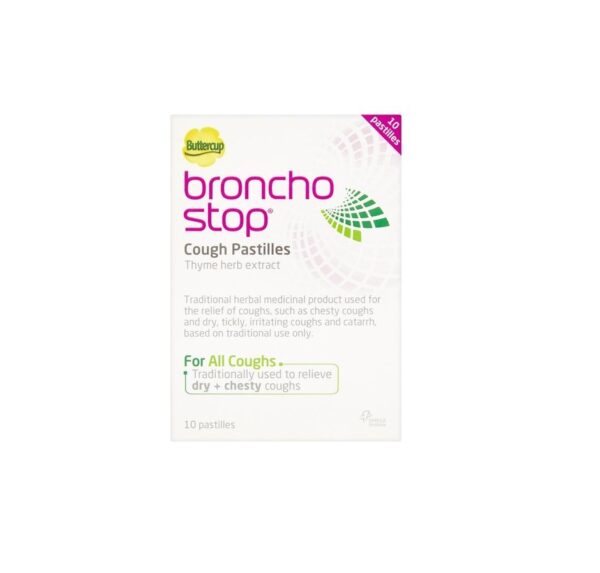 Buttercup BronchoStop Cough Pastilles – 10 Pastilles  -  Coughs, Colds & Flu