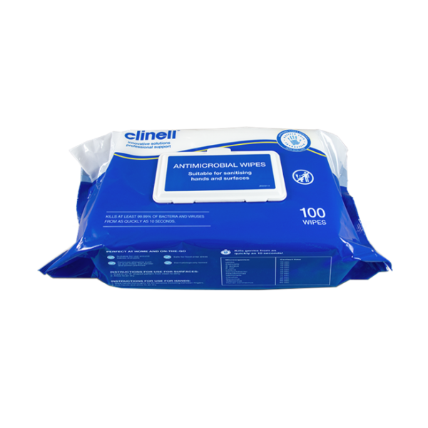 Clinell Antibacterial Wipes - Pack of 100