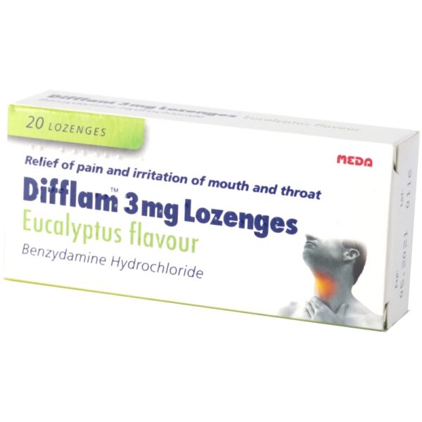 Difflam Eucalyptus – 20 Lozenges 3mg  -  Coughs, Colds & Flu