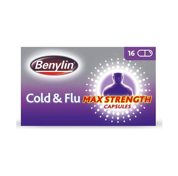 Benylin Cold & Flu Max Strength – 16 Capsules