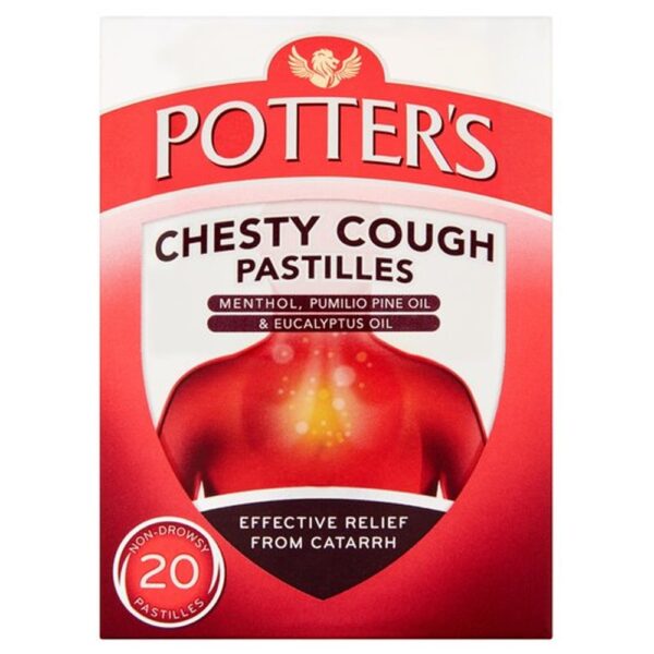 Potters Chesty Cough & Catarrh – 20 Pastilles  -  Coughs