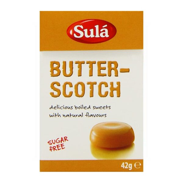 Sula Sugar Free Caramel Butterscotch Sweets – 42g  -  £1 Range