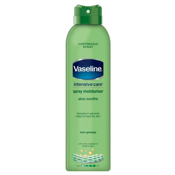 Vaseline Spray & Go Body Moisturiser Aloe Fresh – 190ml  -  Hands, Feet, Lips and Eyes
