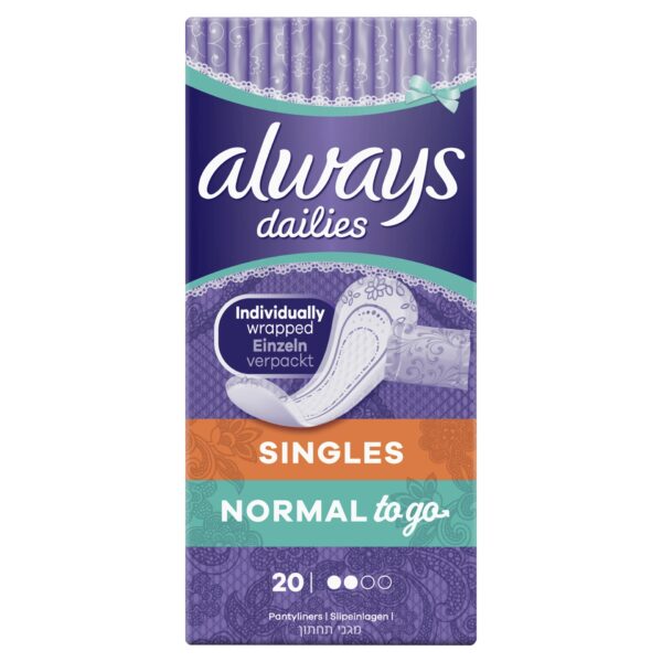 Always Dailies Singles Panty Liners Fresh – 20  -  Periods