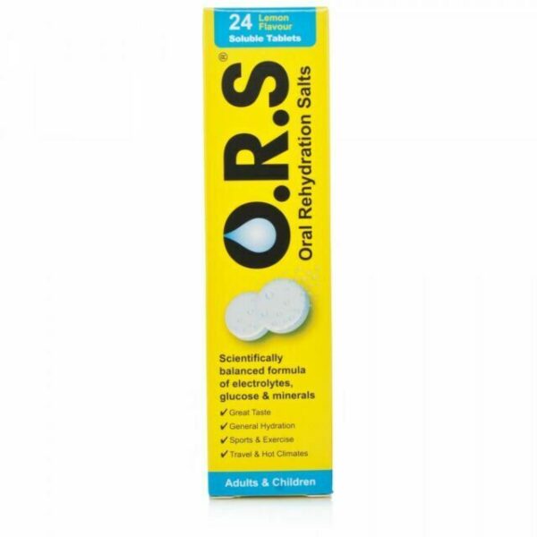 O.R.S. Hydration Tablets Lemon Flavour – 24 Tablets  -  Dehydration