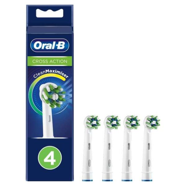 Oral B Crossaction Replacement Electric Toothbrush Head – Pack of 4  -  Dental