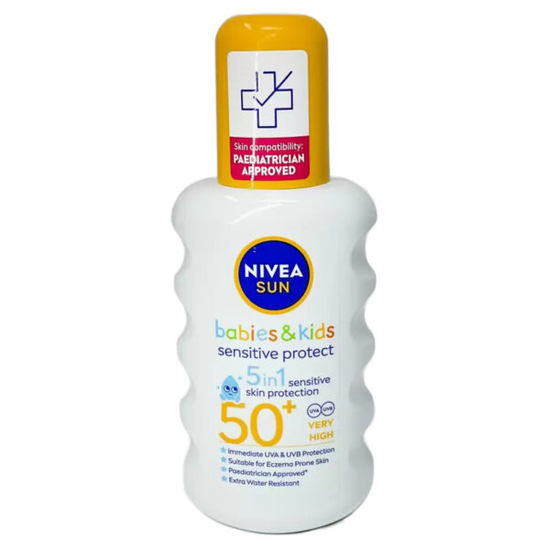Nivea Sun Kids Sensitive Spray SPF50+ – 200ml  -  Holiday & Travel