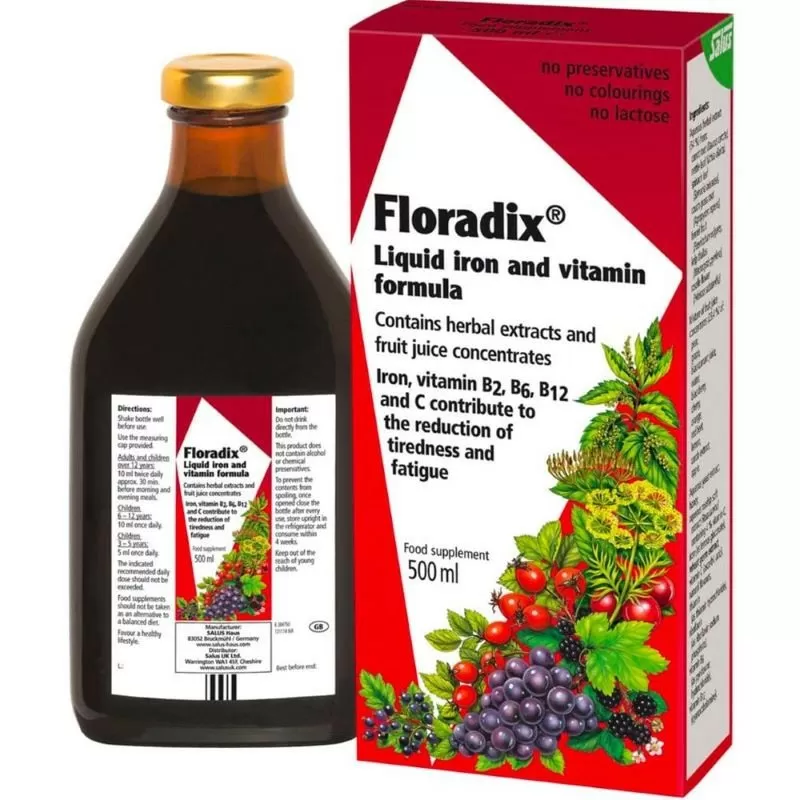Floradix Liquid Iron & Vitamin Formula 500ml Medicine Marketplace